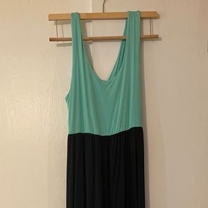 PinkBlush Teal and Navy Maternity Dress